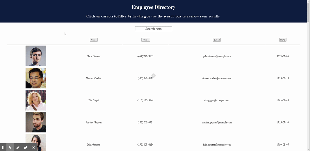 Employee Directory demo